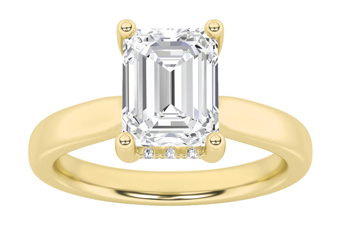 Emerald-Cut Hidden Halo Ring